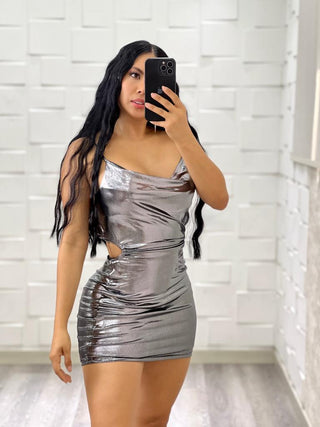 VESTIDO PLATEADO