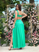 VESTIDO SATIN ABERTURA LATERAL