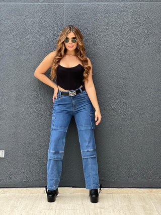 JEANS CARGO OSCURO