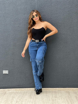 JEANS CARGO OSCURO