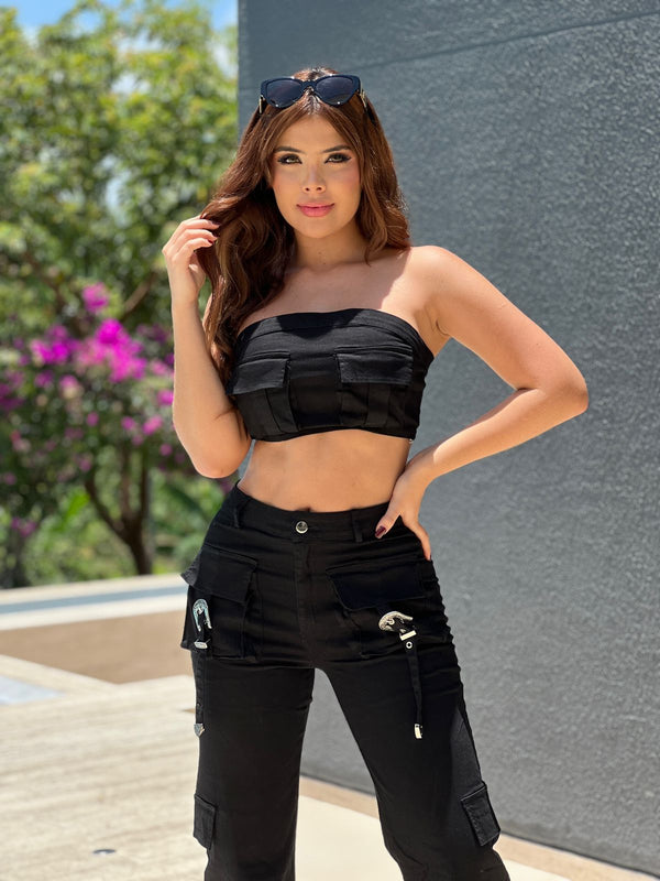SET TOP + PANTALON HEBILLAS